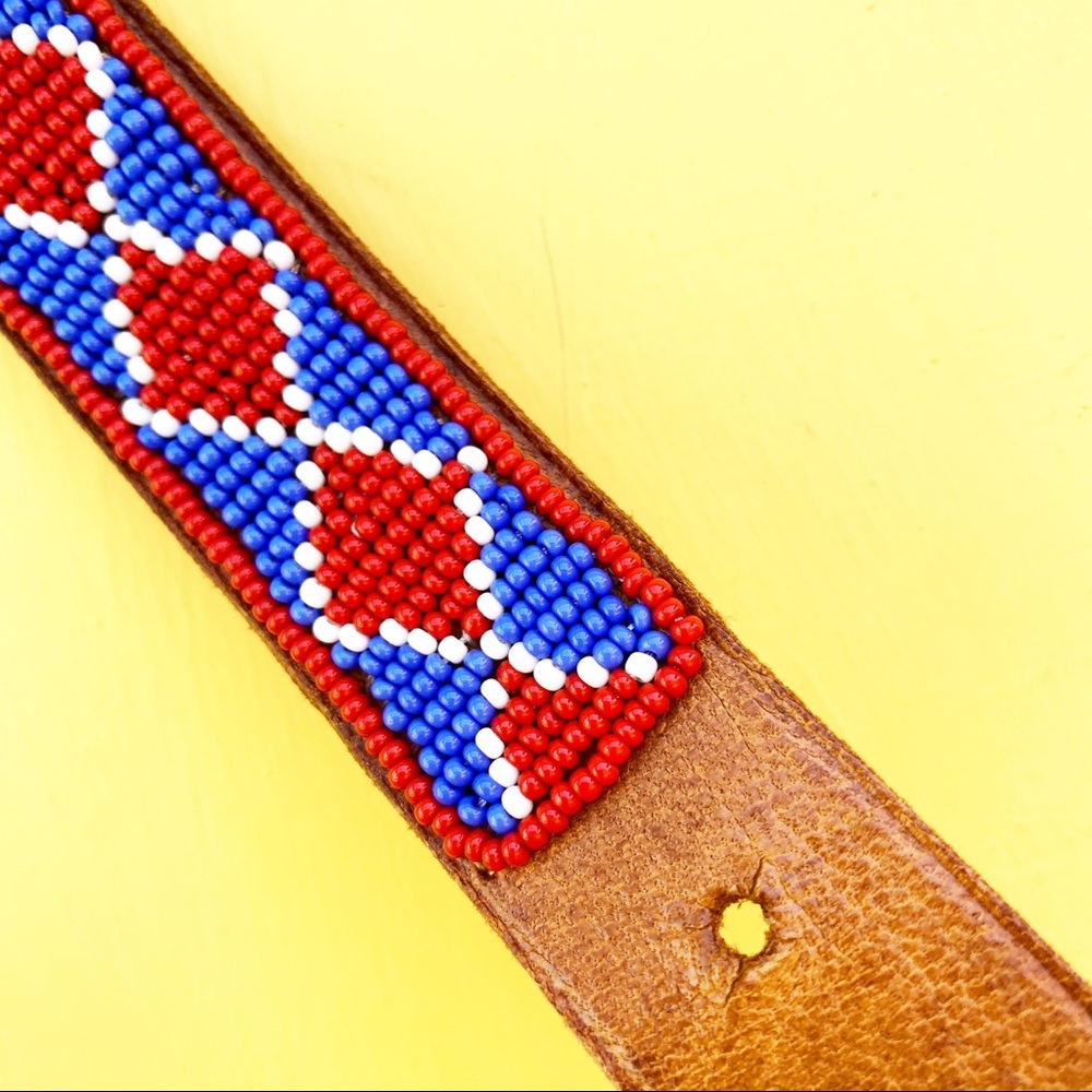 VINTAGE BEADED tribal style accent fashion belt